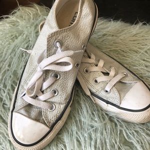Silver metallic converse
